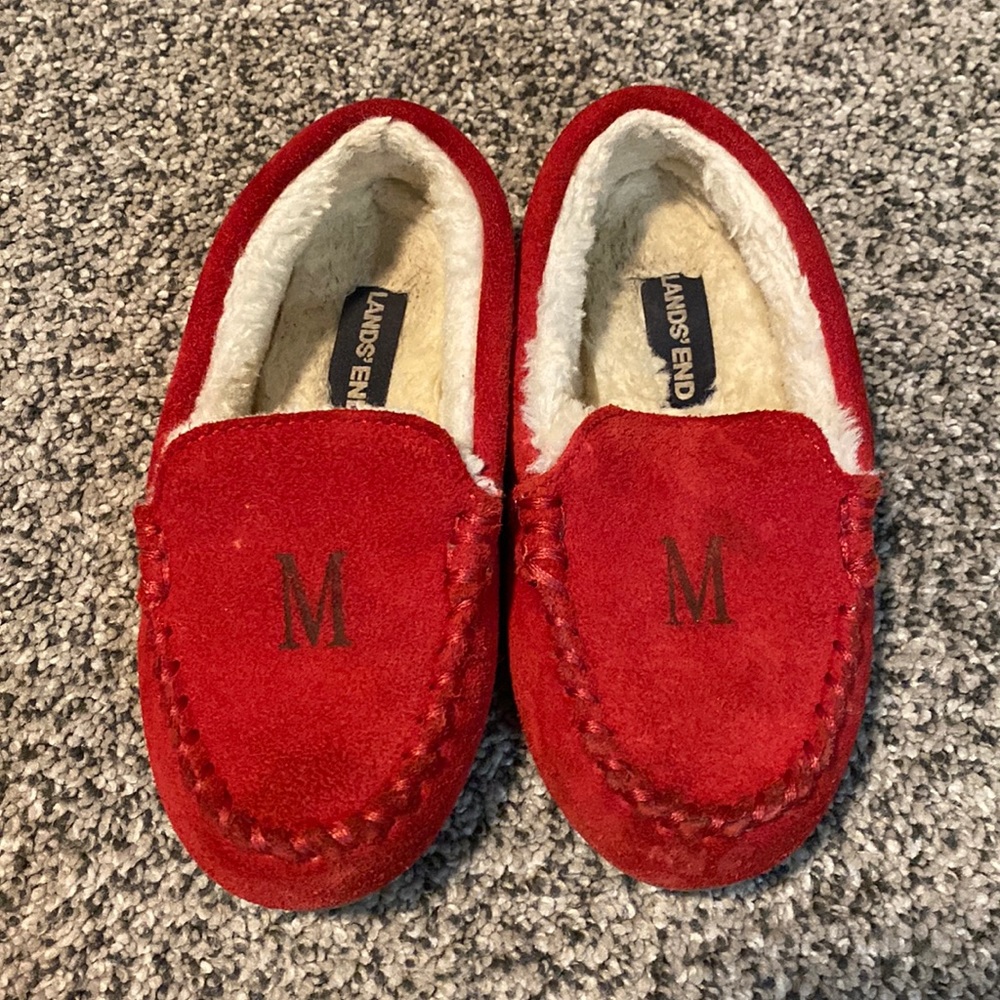 Lands’ End Suede Leather Slippers